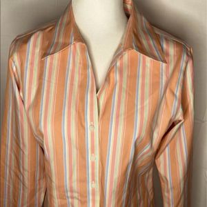 Westbound Gold Label Peach Striped Button Down